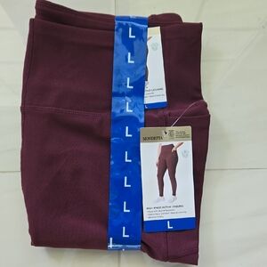 Mondetta Burgundy Active Leggings NWT